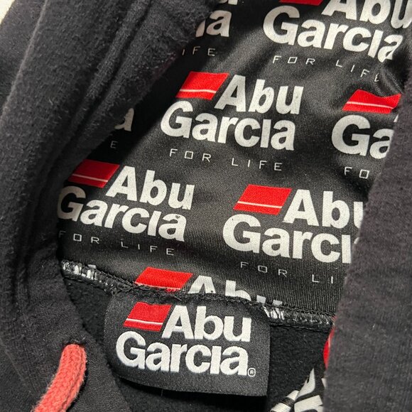 Abu Garcia Hoodie Embroidered Pullover Sweatshirt Fishing Black Men's size Large - Picture 9 of 9